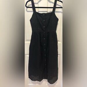J Crew Black Eyelet Dress 4 100% Cotton